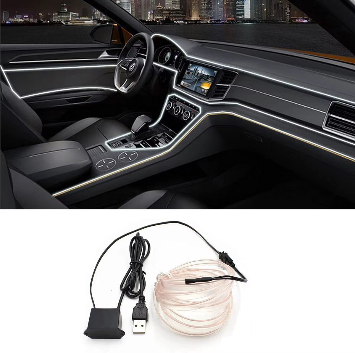 3M Atmosphere Lamp EL Cold Light Line with USB DIY Decorative Dash Board Console Auto LED Ambient Light Car Interior Accessories